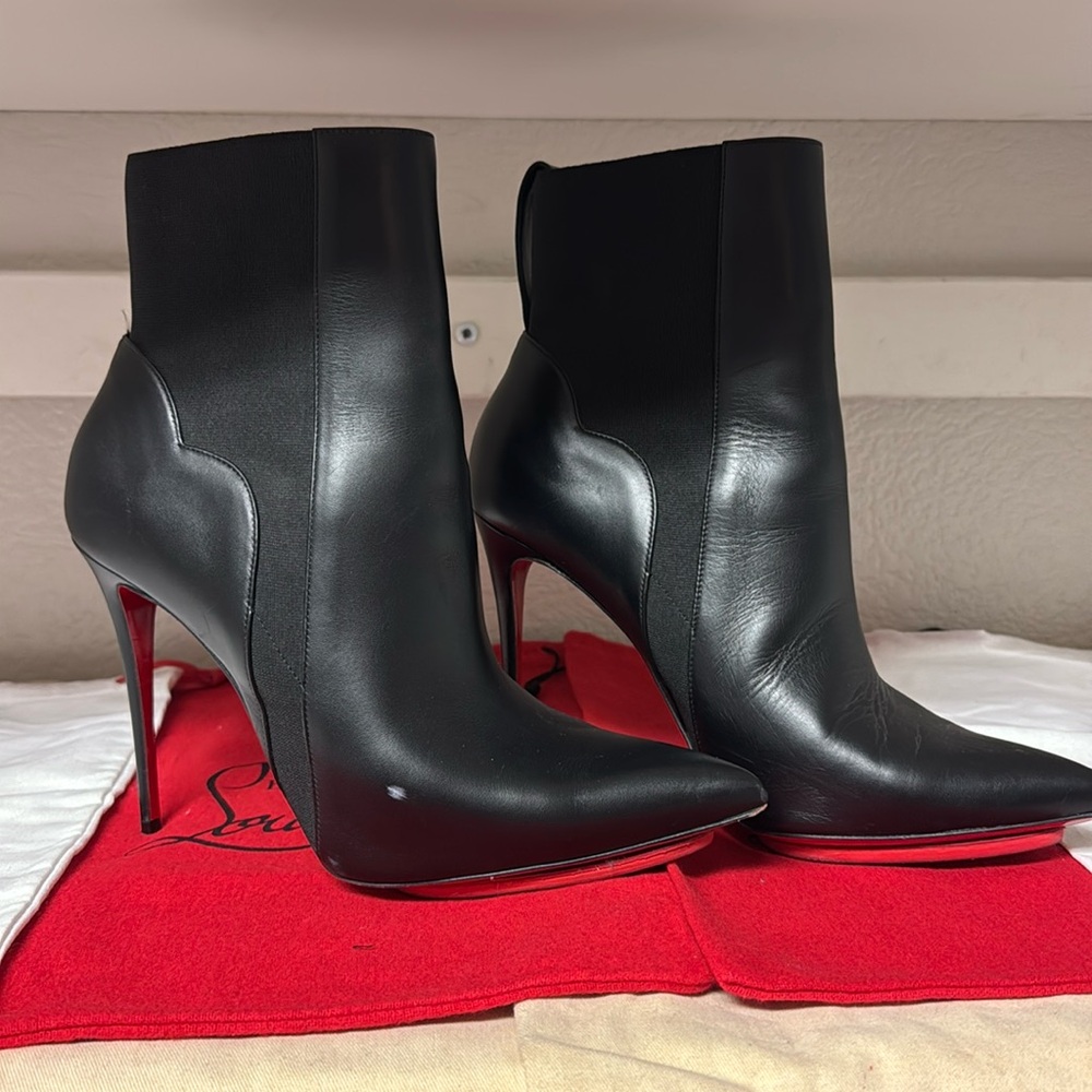 Christian Louboutin Sleek Black Heeled Boots
